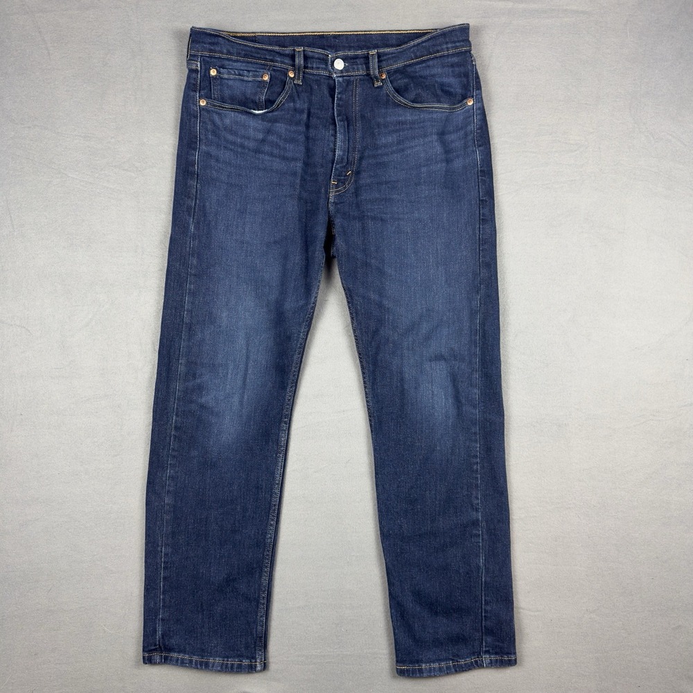 Levi's 505 Straight Leg Mens 34x30 Regular Fit Jeans Dark Wash Casual